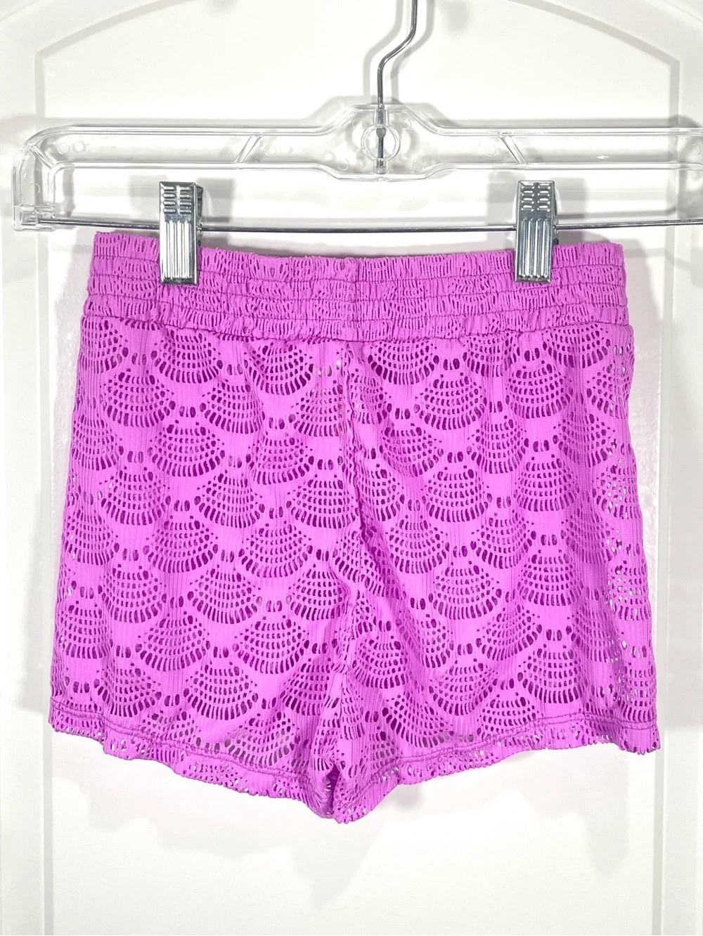 Cat & Jack Purple Lace Cover-Up Shorts Girls S 6/7 Beach Swim